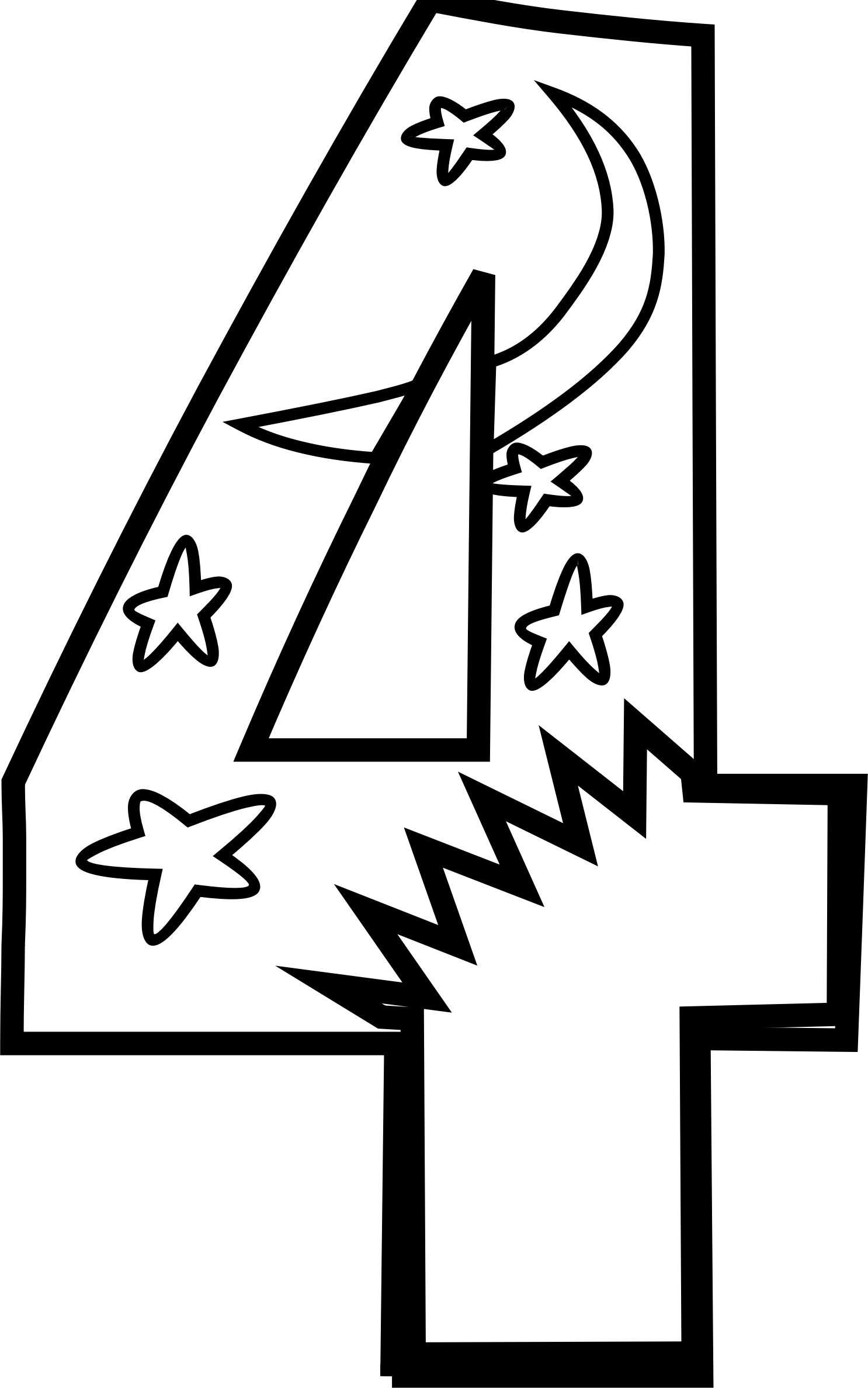 Big Image - Number Clipart Black And White Creation (1486x2375), Png Download