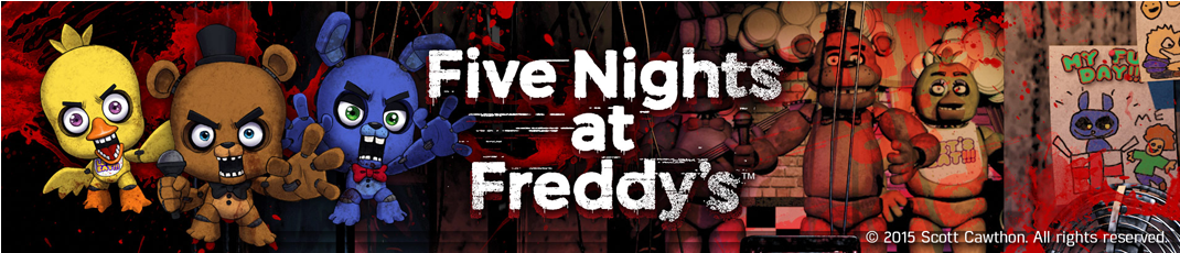 Five Nights At Freddys - Five Nights At Freddys Decal (1210x312), Png Download