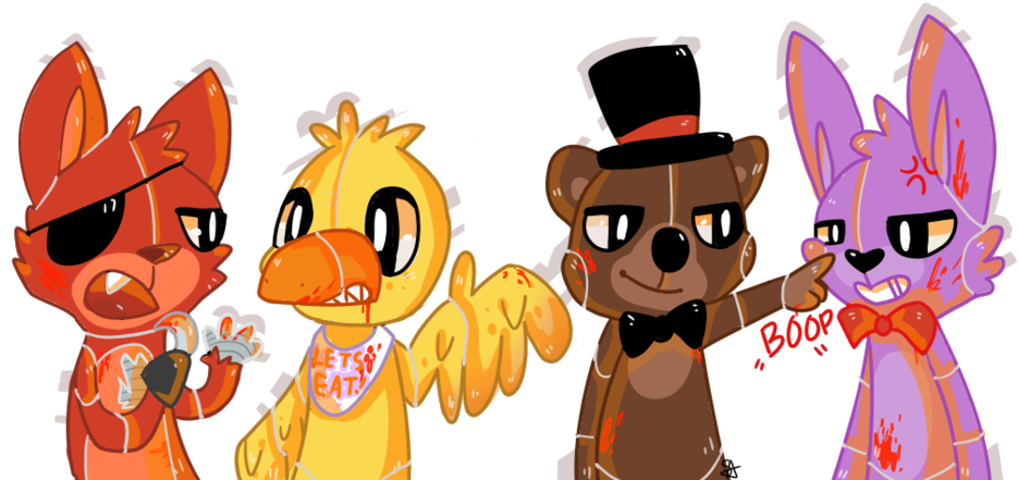 Five Nights At Freddy's 2 Minecraft Cartoon Vertebrate - Cut Five Nights At Freddy's (1024x465), Png Download