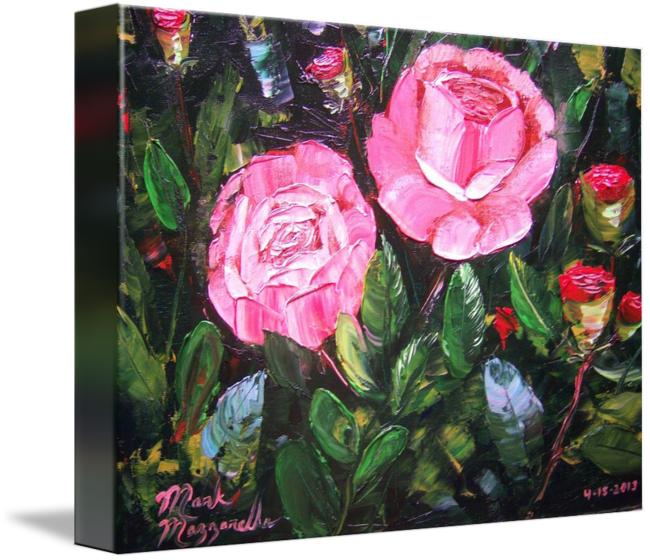 Rose Bush Painting By Mazz Original Paintings - Painting (650x560), Png Download