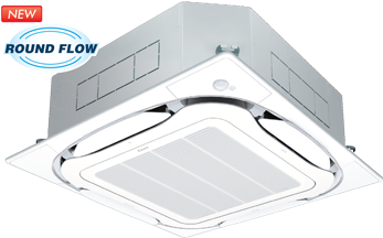 Cassette Air Conditioner With 360° Uniform Airflow - Daikin Cassette Ac (550x224), Png Download