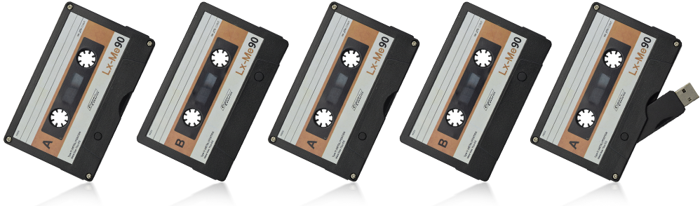 Audio Cassette Usb Memory Stick - Usb (998x294), Png Download