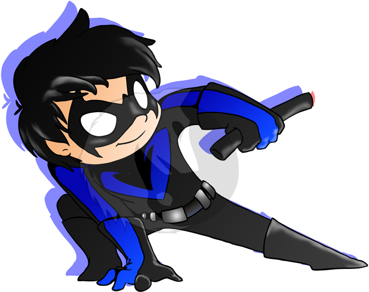 Chibi Nightwing Png - Nightwing Chibi (800x800), Png Download
