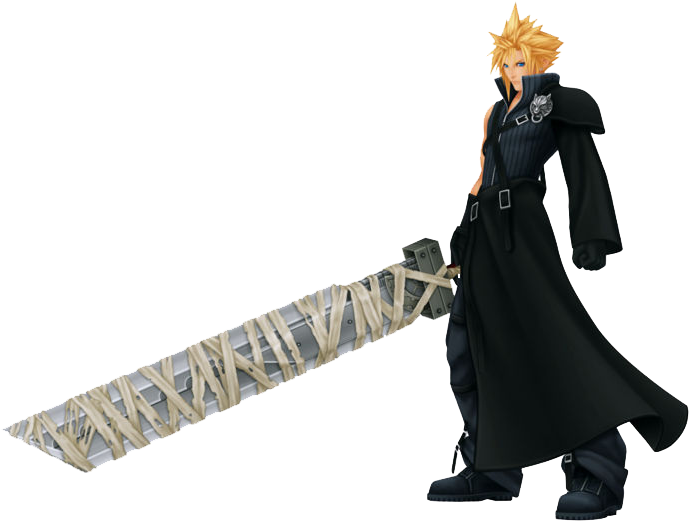 This Is Another Dark And Brooding Character, But Probably - Kingdom Hearts Cloud (702x535), Png Download