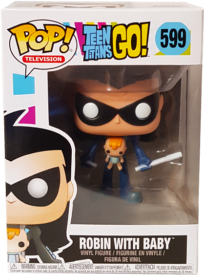 Robin As Nightwing With Baby Us Exclusive Pop Vinyl - Teen Titans Go Edible Frosting Sheet Cake Topper (600x600), Png Download