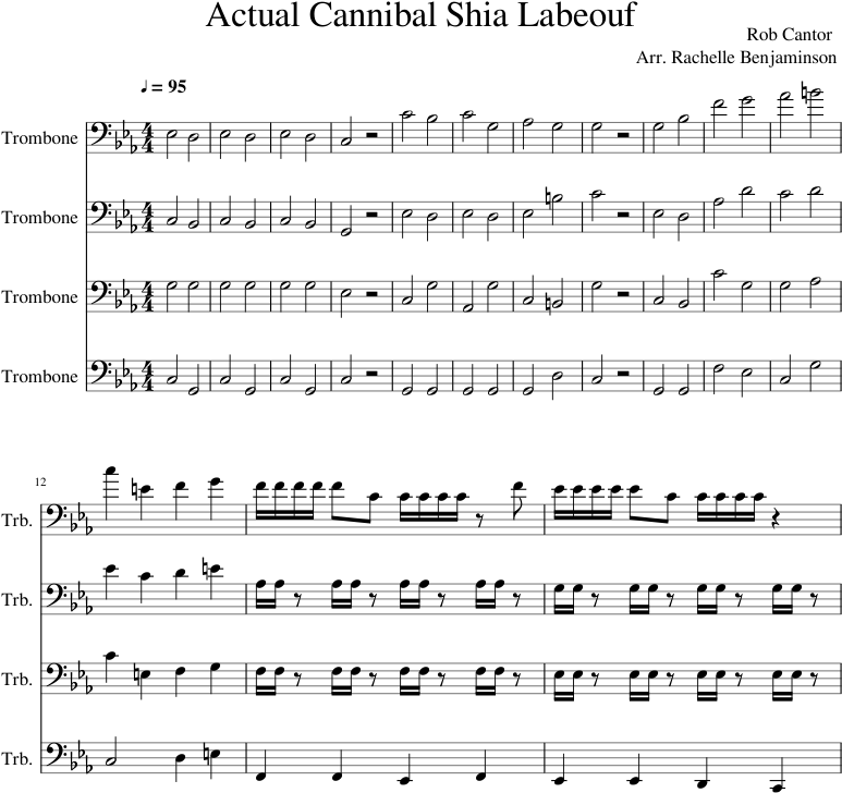 Actual Cannibal Shia Labeouf Sheet Music Composed By - Shia Labeouf Live Score (850x1100), Png Download
