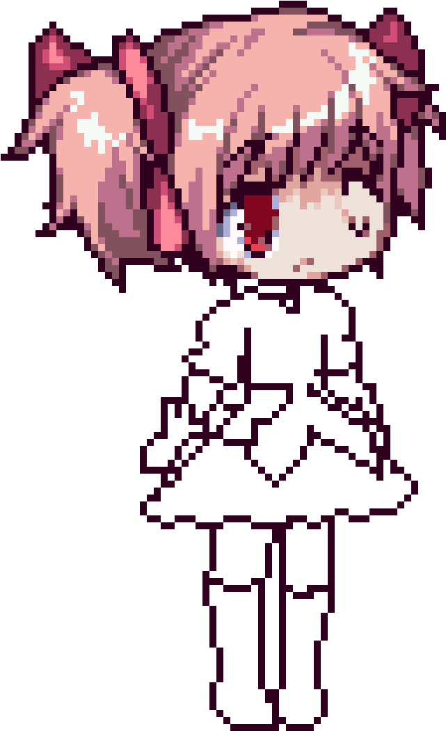 Madoka Magica Wip - Madoka Magica Pixel Art (900x1120), Png Download