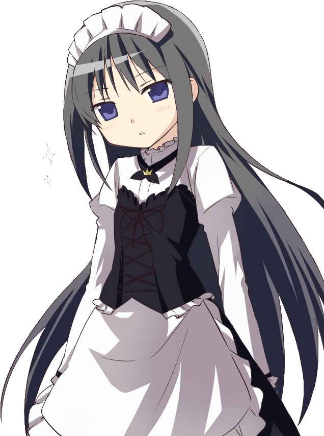 Mahou Shoujo Madoka Magica Images Akemi Homura Maid - Madoka Magica Homura Png (636x900), Png Download