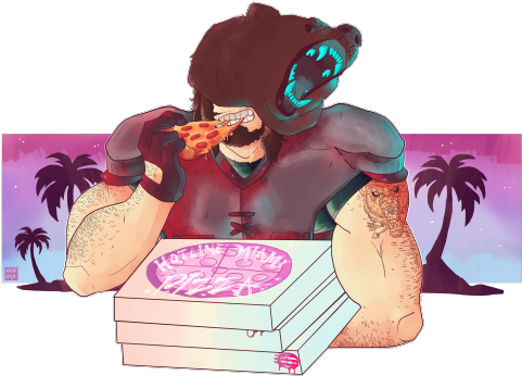 ̗̀smoll Lion ̖́ - Hotline Miami Mark Fanart (500x391), Png Download