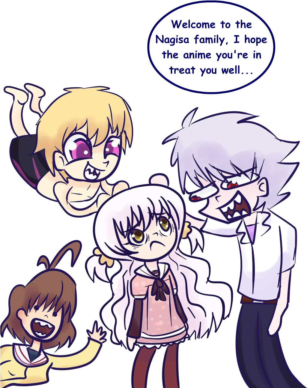 Welcome To The Nagisa Family, I Hope The Anime You're - Madoka Magica Nagisa Meme (1023x1364), Png Download
