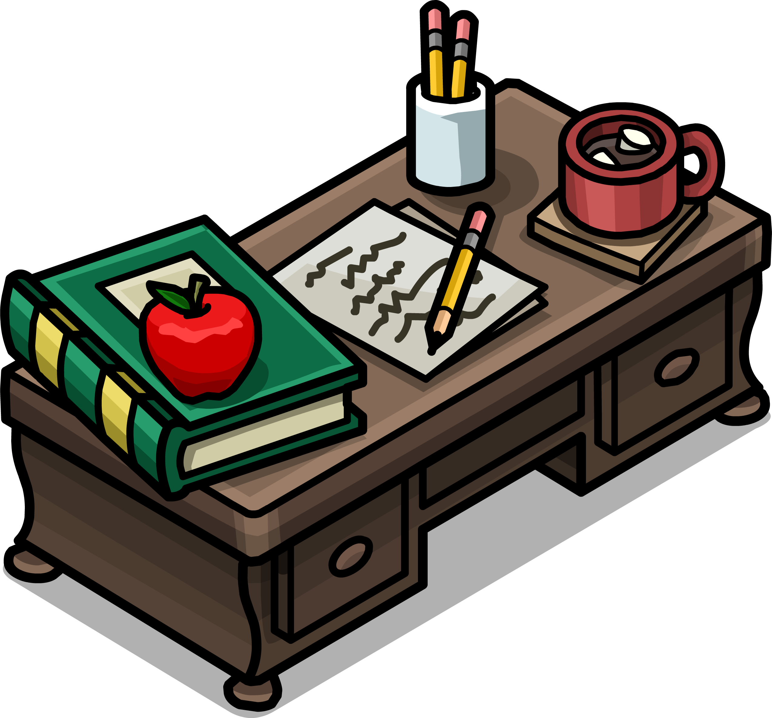 Teacher's Desk Ig - Teacher's Desk (2549x2373), Png Download