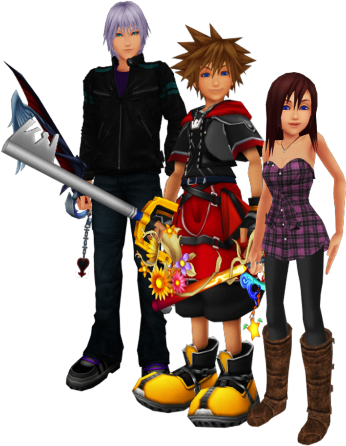 Kingdom Hearts Trios Images Sora Riku And Kairi Are - Sora (752x1062), Png Download