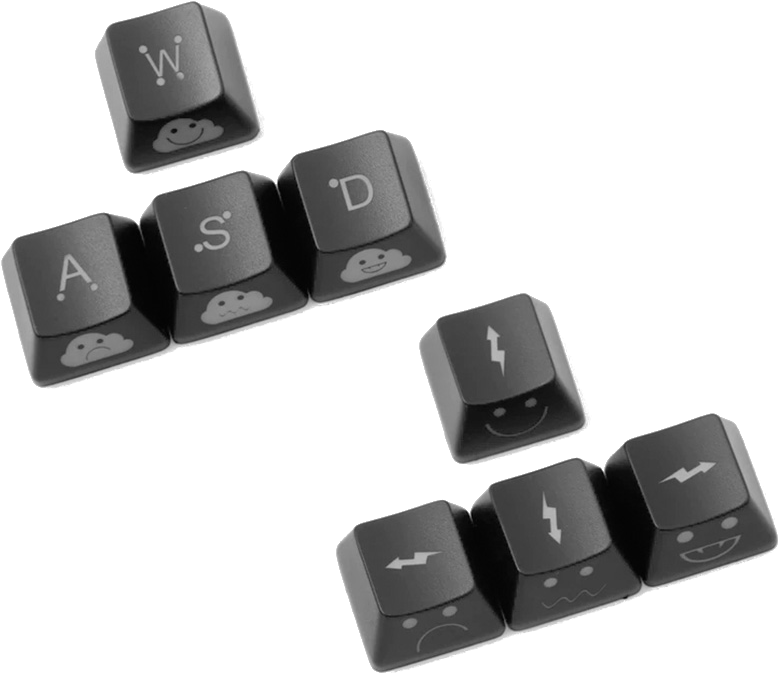 Brilhar Through Novidade Teclas Wasd Seta Laranja Transl - Computer Keyboard (800x800), Png Download