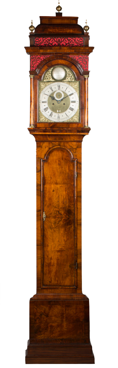 1extremely Impressive London Walnut Longcase Clock - Caddy Top Longcase Clock (378x1202), Png Download