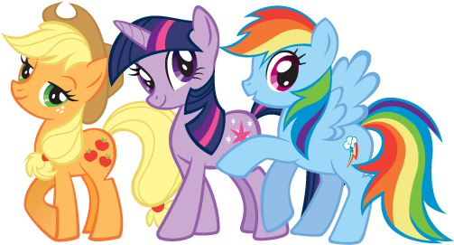 Applejack Twilightsparkle Rainbowdash - Twilight Sparkle Applejack Rainbow Dash (510x290), Png Download