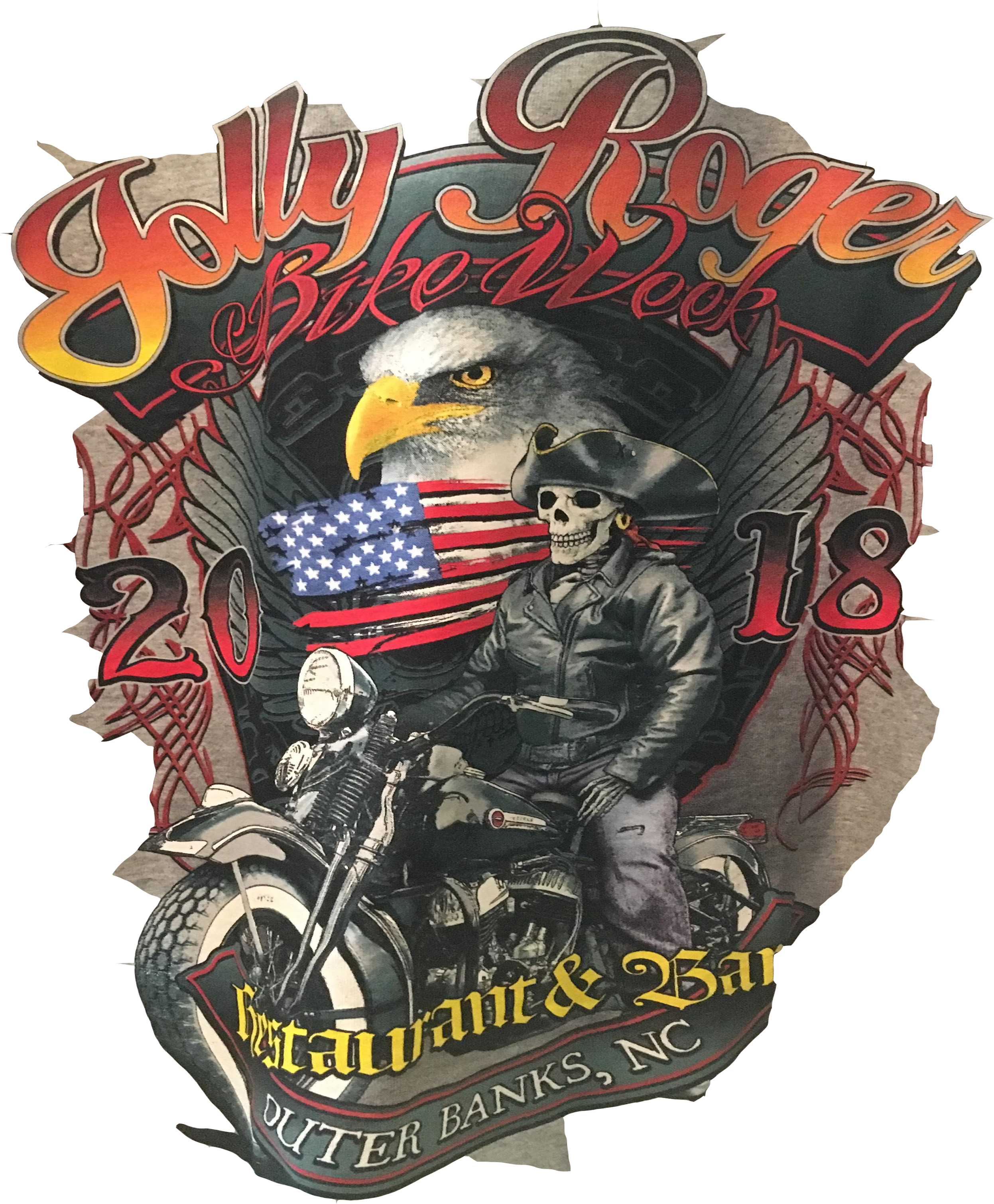 Bike Week T Shirt Jolly Roger Official - Dragon (3024x4032), Png Download