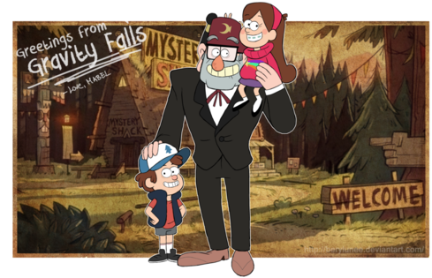 Greekings From Welcom Mabel Pines Dipper Pines Grunkle - Grunkle Stan (500x336), Png Download