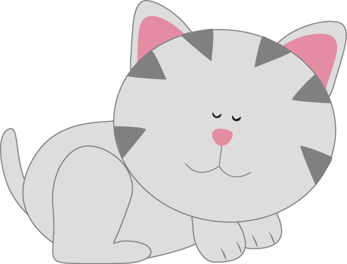 Resting Kitty Cat - Clip Art (489x373), Png Download