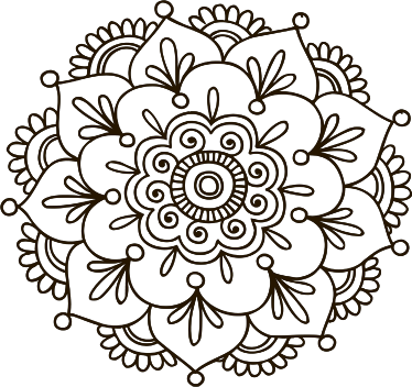 Vinilo Decorativo Flor De Loto Hindú - Simple Mandala Flower (374x352), Png Download