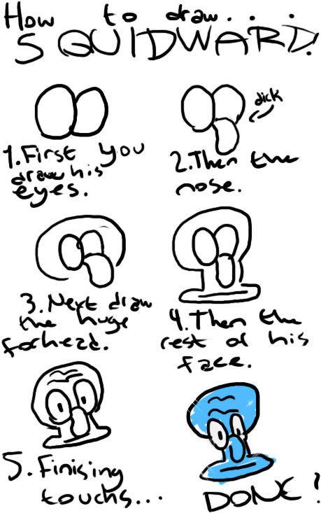 How To Draw Squidward By Skull - Illustration (500x750), Png Download