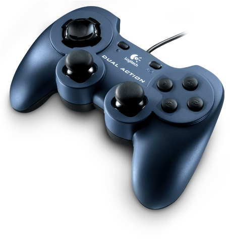 Pimage - Logitech Dual Action Gamepad Gamepad - 8 Button (455x500), Png Download