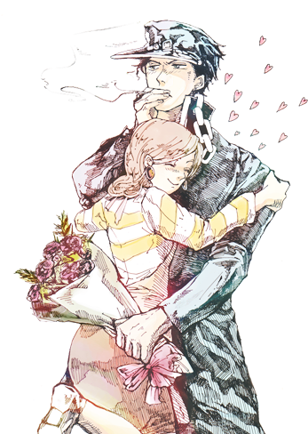 Profile - Jotaro Kujo And Holly (400x488), Png Download