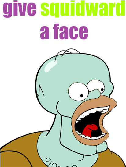 Homer J Squidward - Squidward It's Art Meme (435x553), Png Download