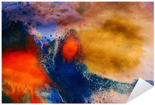 Dried Streaks Of Multicolored Paint With Cracks Sticker - Paint (400x400), Png Download