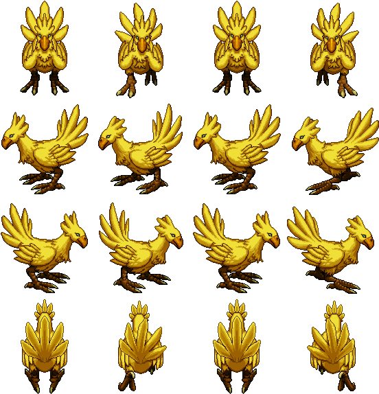 Chocobo - Chocobo Sprite Rpg Maker (560x576), Png Download