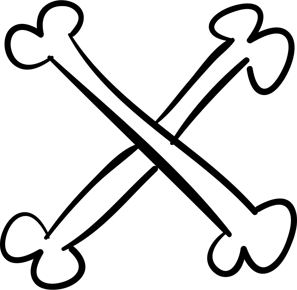 Cross Of Bones Outline Comments - Bones Outline (980x956), Png Download