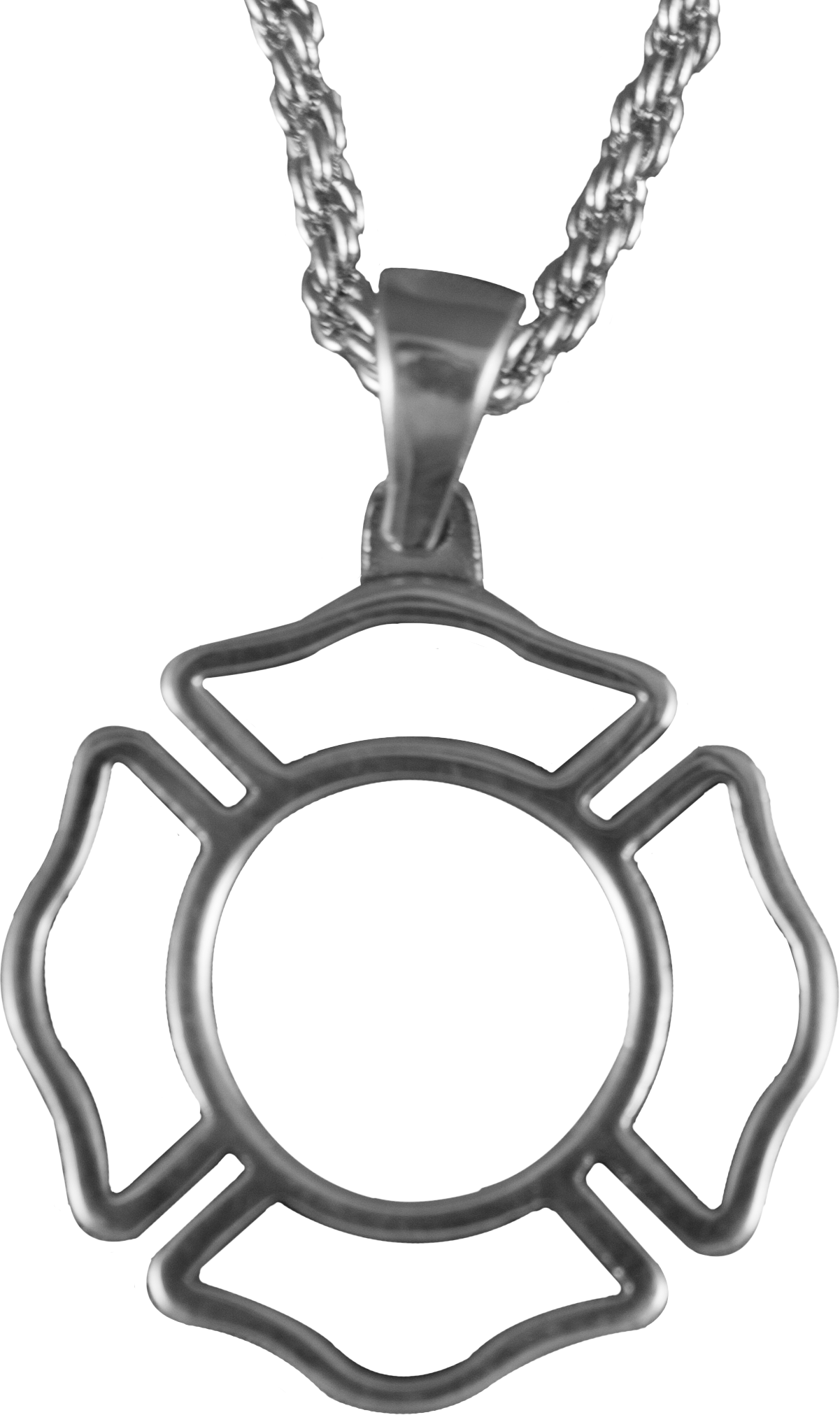 Maltese Cross Outline Necklace - Fire Rescue Maltese Cross (1201x2023), Png Download
