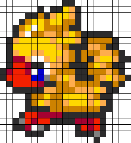 Chocobo Perler Bead Pattern / Bead Sprite - Chocobo Perler Beads (441x483), Png Download