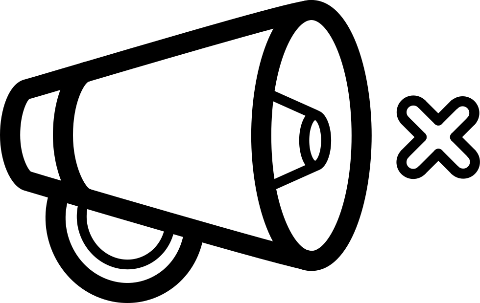 Mute Interface Symbol Outline Of A Speaker With A Small - Symbol (980x620), Png Download