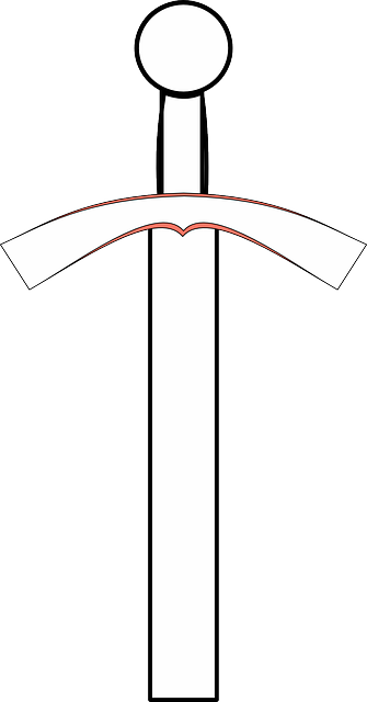 Icon, Outline, Symbol, Cross, Cartoon, Free, Sword - Sword Clip Art (335x640), Png Download