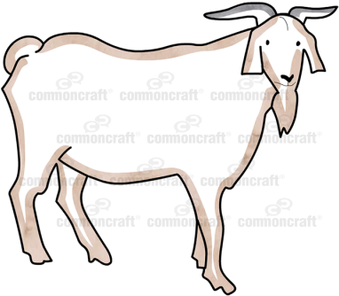 Goat Horns Beard - Goat (400x400), Png Download