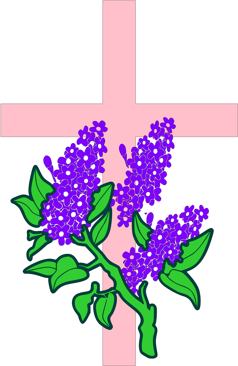 Lilac Cross Outline 180k (870x1297), Png Download