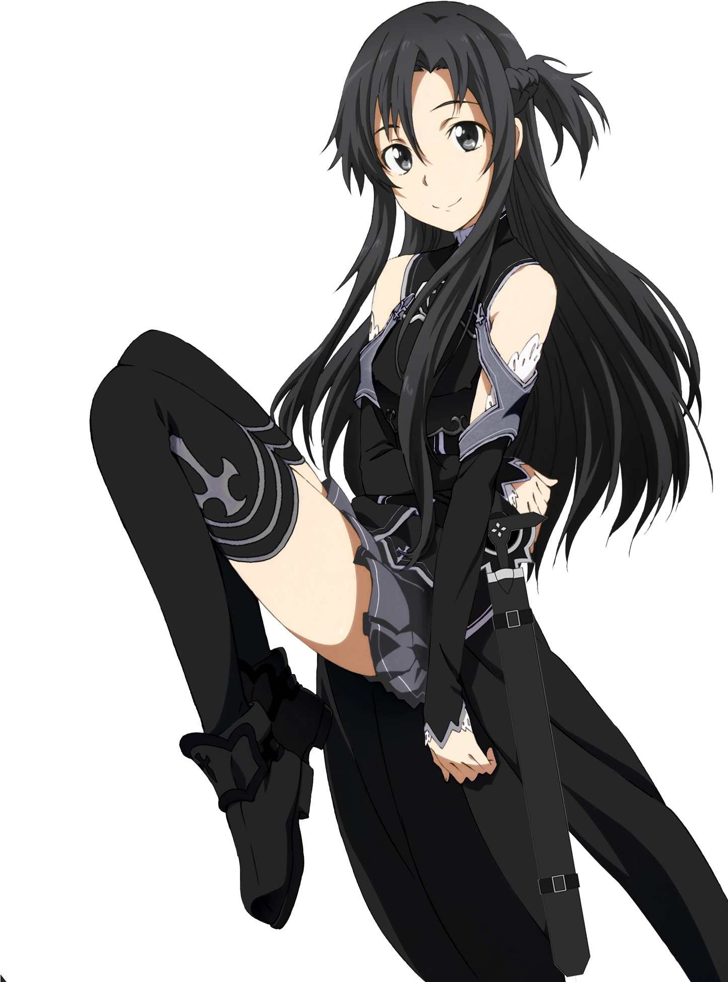 Kirito Female - Asuna Black Hair (1444x2048), Png Download