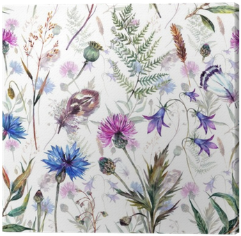 Hand Drawn Watercolor Wildflowers Canvas Print • Pixers® - Centaurea Cyanus Polka Dot Series (400x400), Png Download