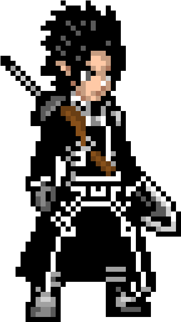 Kirito Pixel Art - Pixel Arts Of Kirito (460x690), Png Download