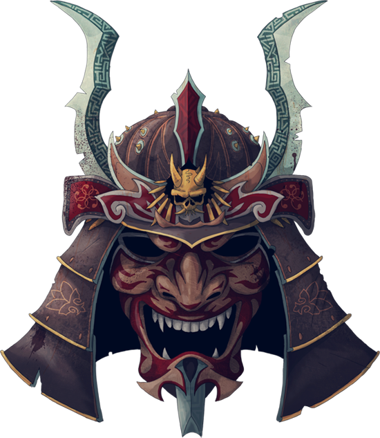 Samurai Helmet Png - Samurai Oni Mask (550x633), Png Download