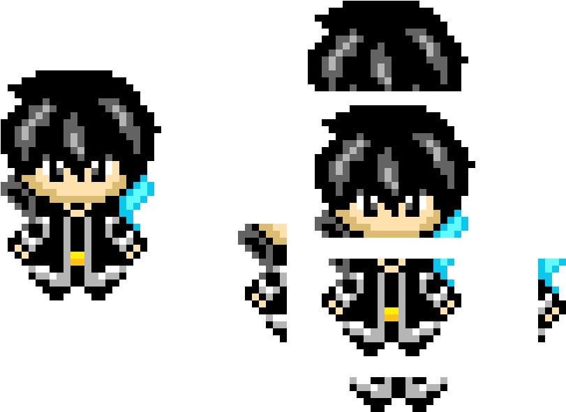 Kirito Pixel Art - Minecraft (1000x790), Png Download