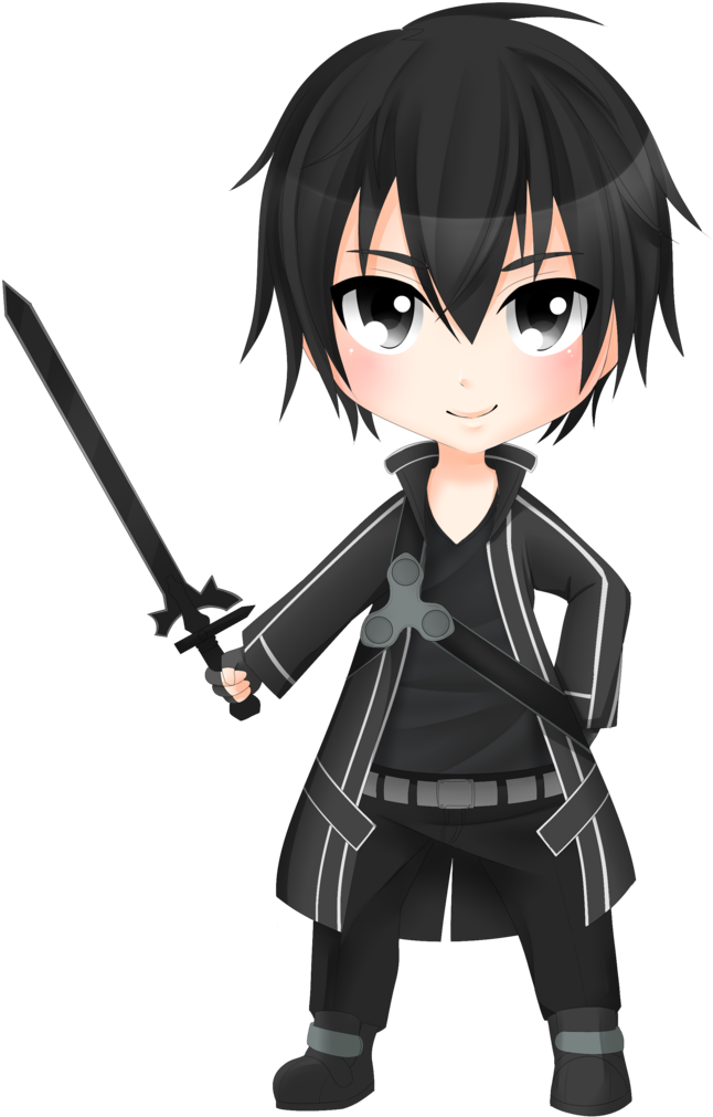 Kirito Chibi Sword Art Online Drawing Anime - Sword Art Online Kirito Chibi Draw (758x1055), Png Download