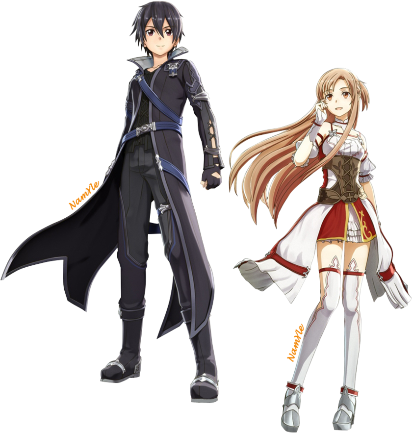 Kirito And Asuna - Sword Art Online Hollow Realization Asuna (842x949), Png Download