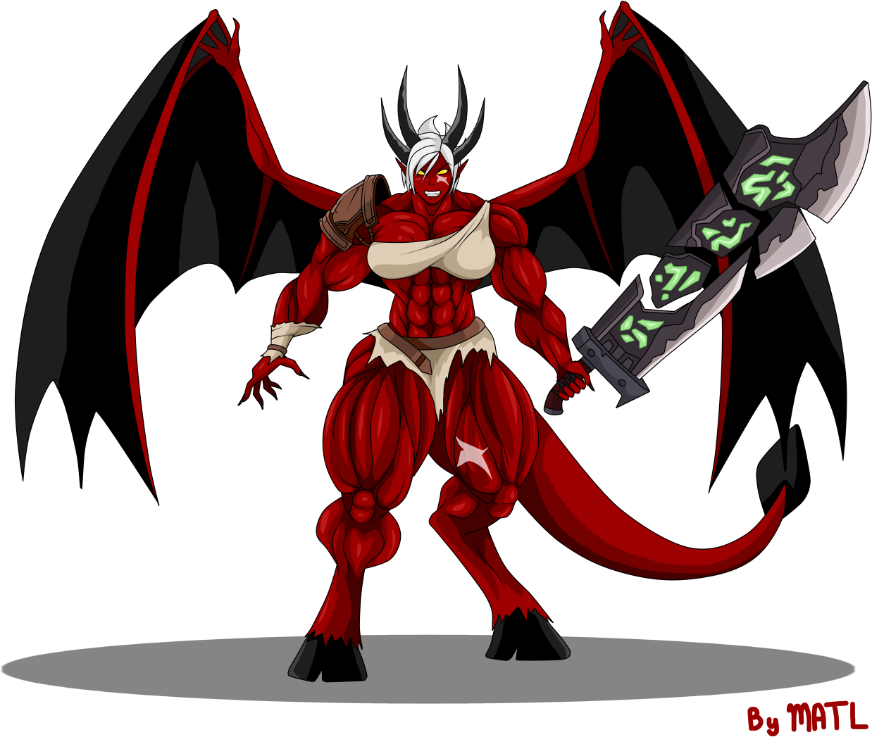 Commission - Demon Riven - Digital Art (1280x1137), Png Download