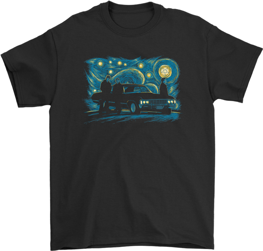 Sam Deam Winchester And Castiel Supernatural Starry - Girl Scout Cookies Shirt (1024x1024), Png Download