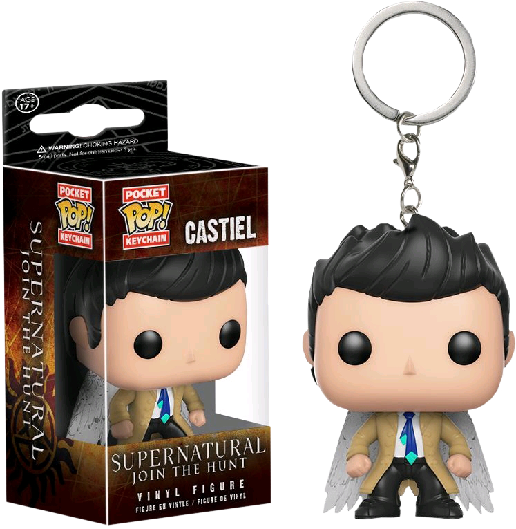 Castiel With Wings Pop Keychain - Supernatural Funko Pops Castiel (747x765), Png Download
