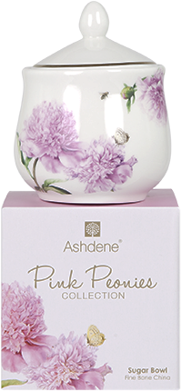 Ashdene Sugar Bowl Pink Peonies - Ashdene Pink Peonies Sugar Bowl W/ Lid (500x500), Png Download