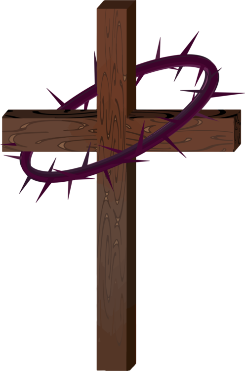 Christian Cross Symbol Download Public Domain Copyright - Cross With Crown Of Thorns (496x749), Png Download