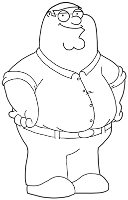 Square Peter Griffin Drawing Tutorial - Peter Griffin Coloring Pages (400x400), Png Download
