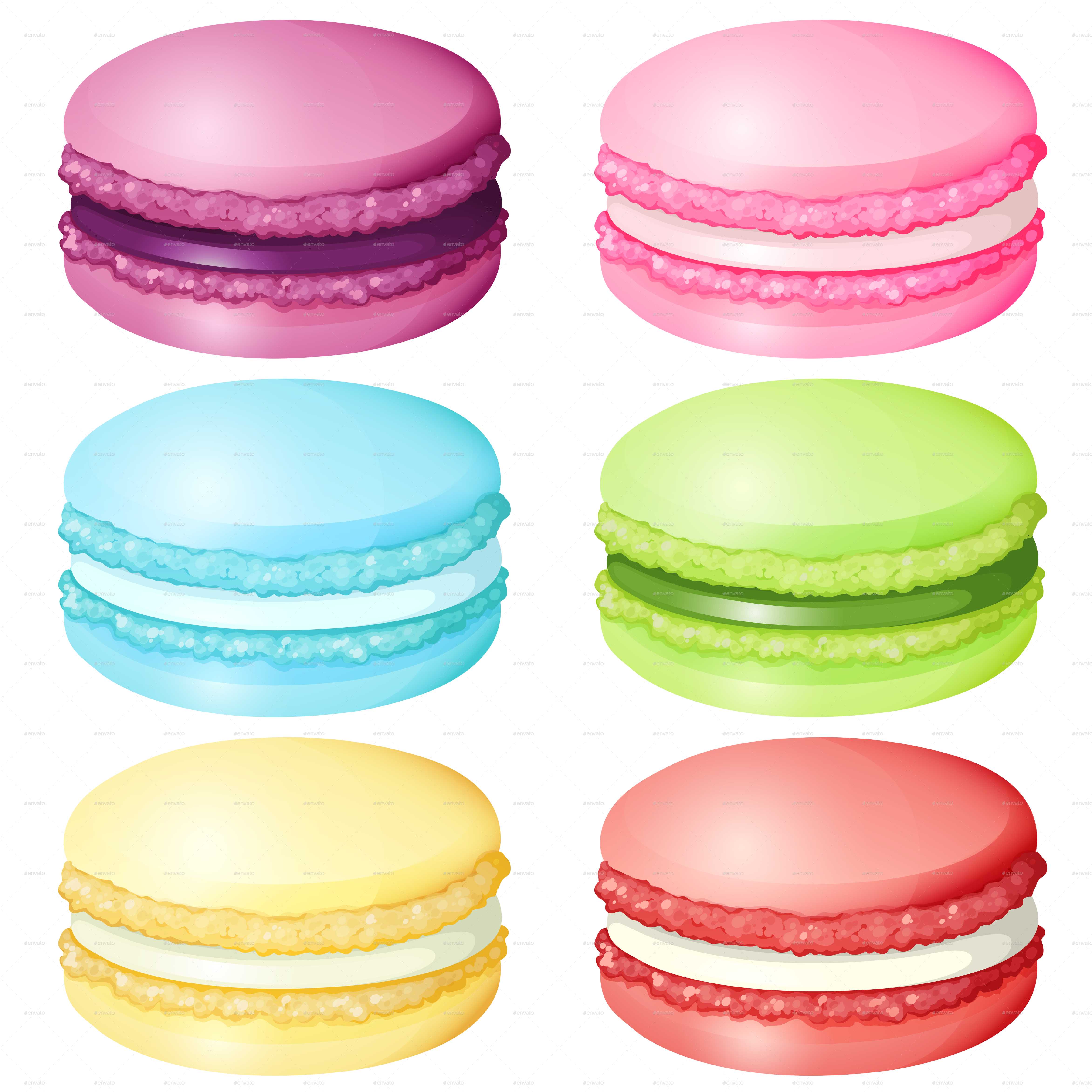 Macaron Vector Cute (4690x4690), Png Download